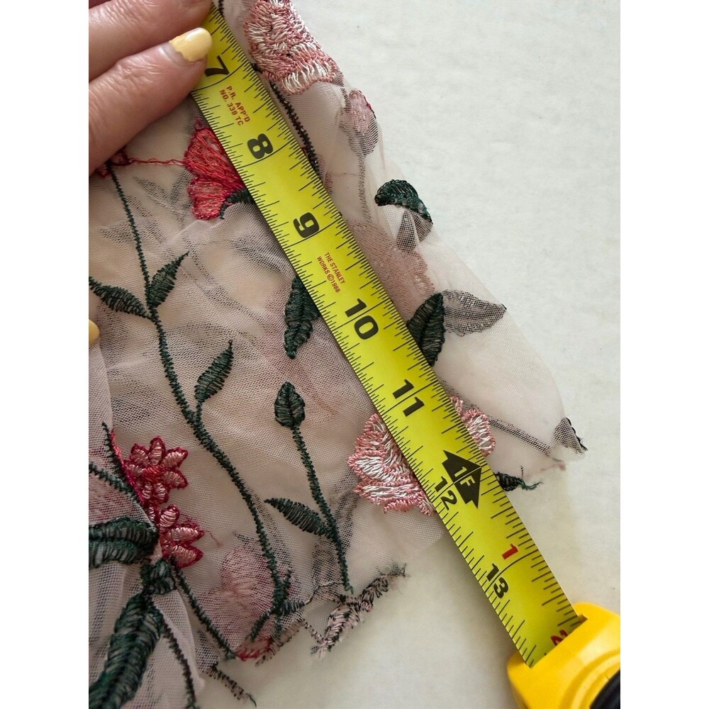 Baltic Born Embroidered Duchess Tulle Dress Pink Large Fairy Garden Party Sheer - Picture 7 of 12